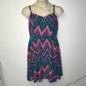 Torrid Jewel Tone Geometric Print Slip Dress